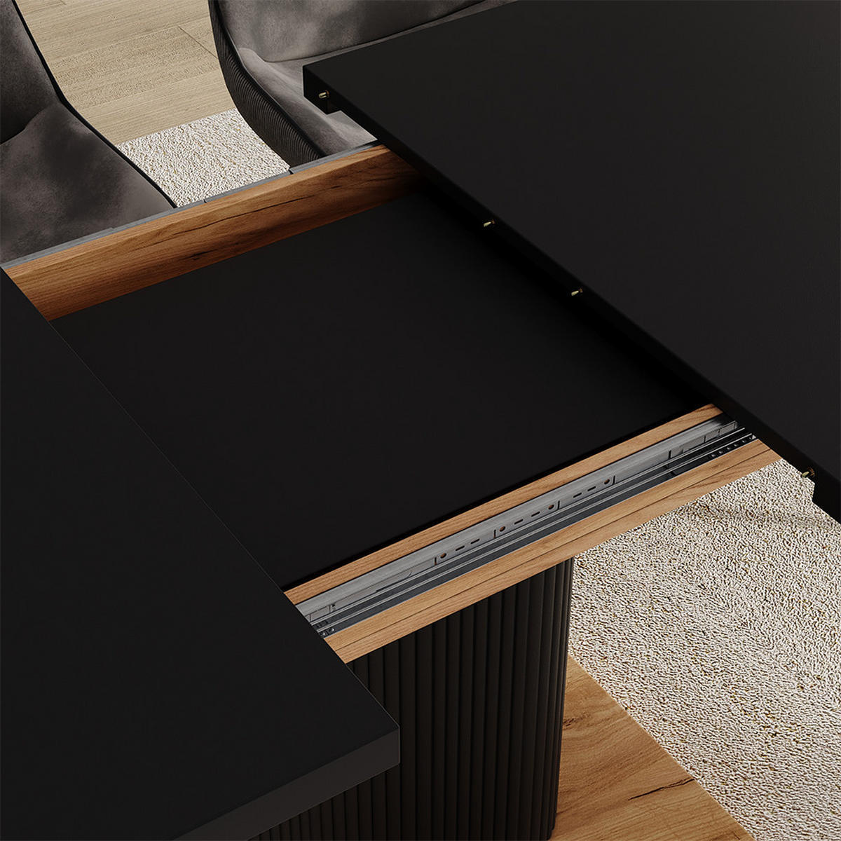 JÍDELNÍ STŮL Fenaro Černá/dubová - medově dubová/černá, kompozitní dřevo (80/120/77.4cm) - Vicco