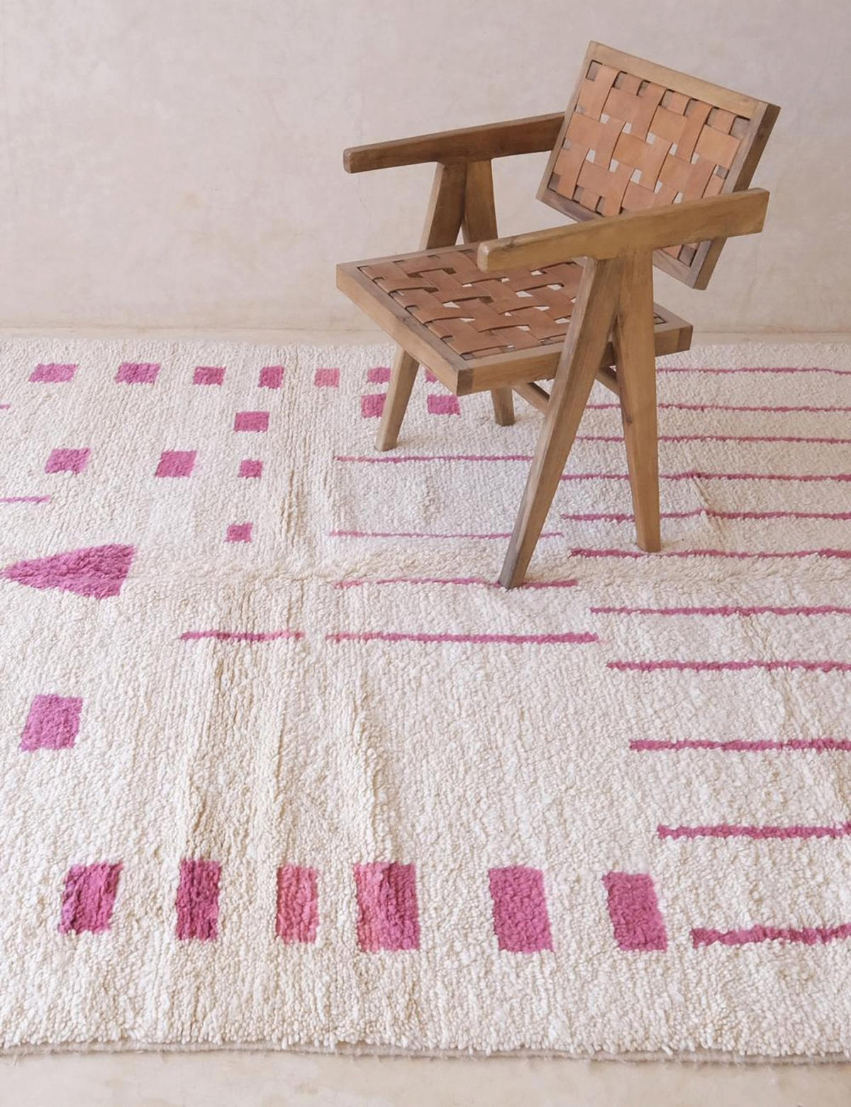 BERBERTEPPICH aus reiner Wolle 197x 303 cm - Pink, Naturmaterialien (197/303cm) - AFK Living