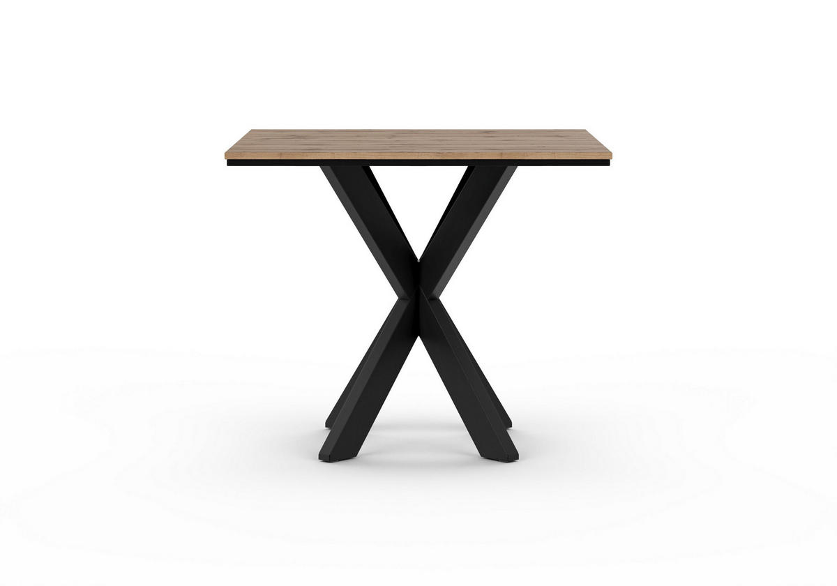 ESSTISCH RASKO 90 x 90 x 73,5 cm - Eiche Wotan/Schwarz, Holz (90/90/73.5cm) - MASSENO