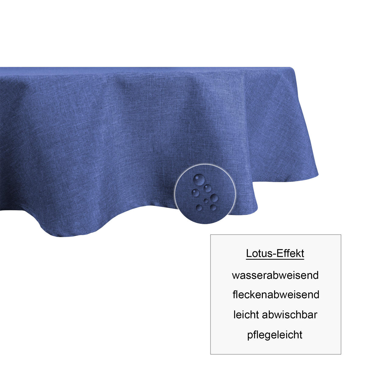TISCHDECKE Leinenoptik 135/180 cm oval Blau - Blau, Textil (135/180cm) - TiborTex