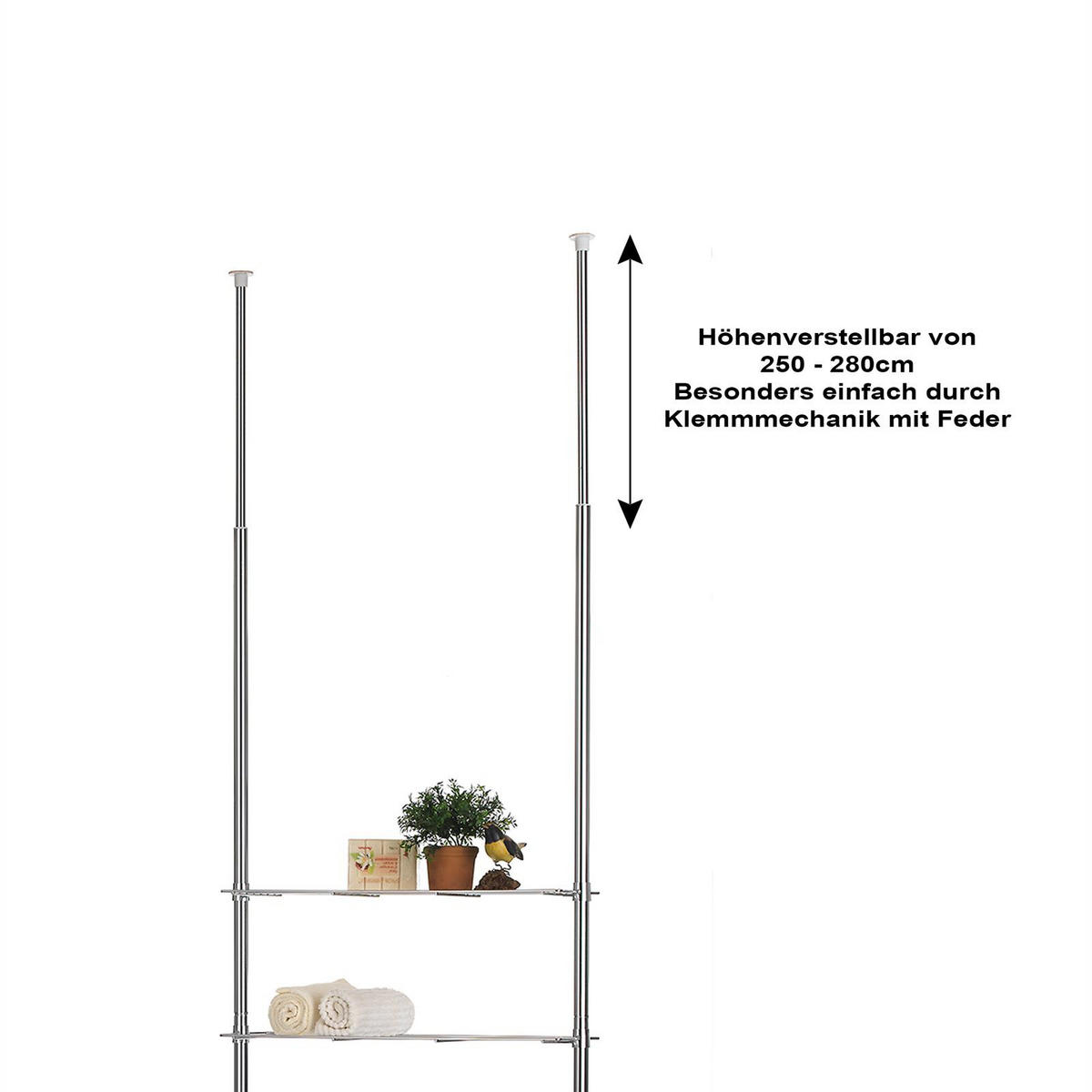 DUSCHREGAL DUNJA - Chromfarben, Metall (59/280/16cm) - CARO-Möbel