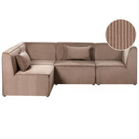 COLȚAR modul cu 4 locuri pe partea dreaptă bej nisipiu reps reiat Lemvig - bej/nisipiu, material textil (250/166cm) - Beliani