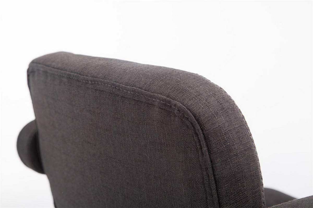BARHOCKER Dubai, Gestell Metall in Chromoptik, STOFF Dunkelgrau - Chromfarben/Dunkelgrau, Textil/Metall (52/100/55cm) - TPFLiving