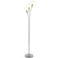 STEHLAMPE Glas Silber - Silberfarben, Glas (26/26/166cm) - HOMCOM