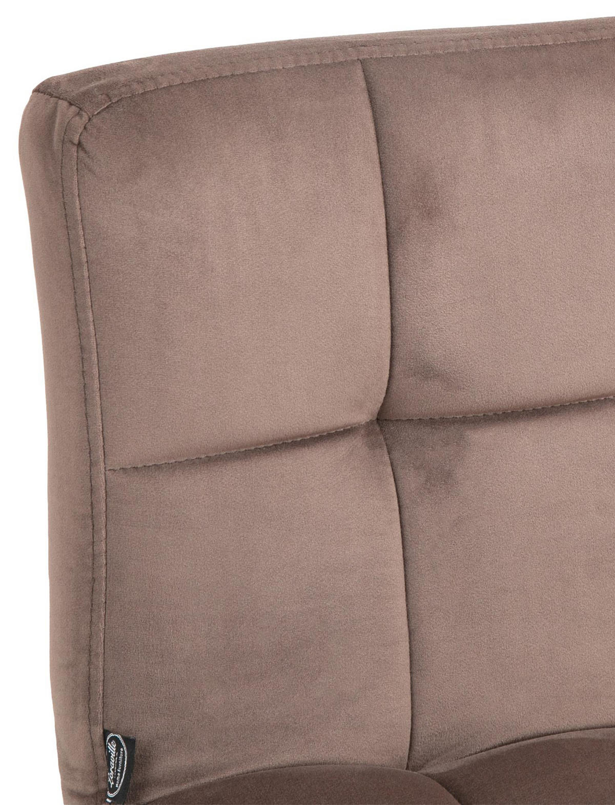 BARHOCKER Peran Samt weiß braun - Braun/Weiß, Textil/Metall (46/114/47cm) - TPFLiving
