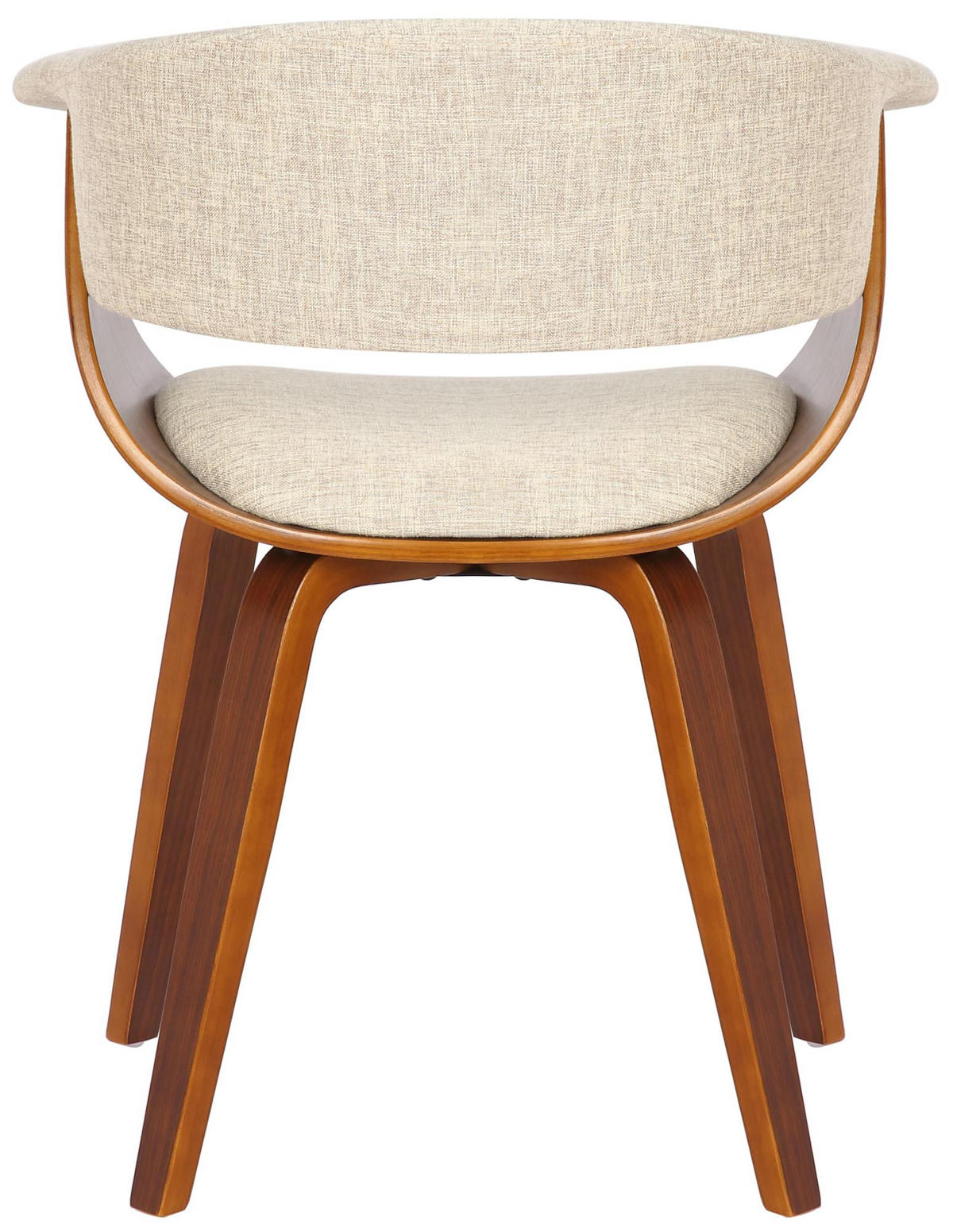 ARMLEHNENSTUHL 2er Set Stoff Walnuss/Creme - Walnussfarben/Creme, Holz/Textil (60/75/55cm) - CLP
