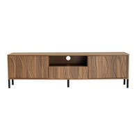 NIZKA OMARICA 160 cm, naravna barva, 3 vrata - črna, leseni material (160/46/35cm) - Urban Meuble