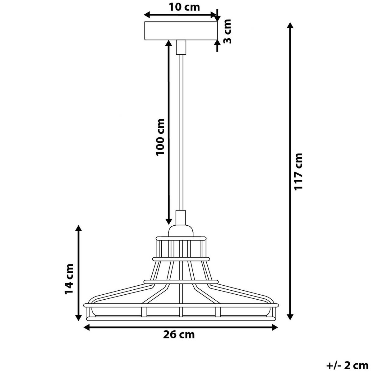 HÄNGELEUCHTE Torre 26/26/117 cm - Kupferfarben, Glas (26/26/117cm) - Beliani