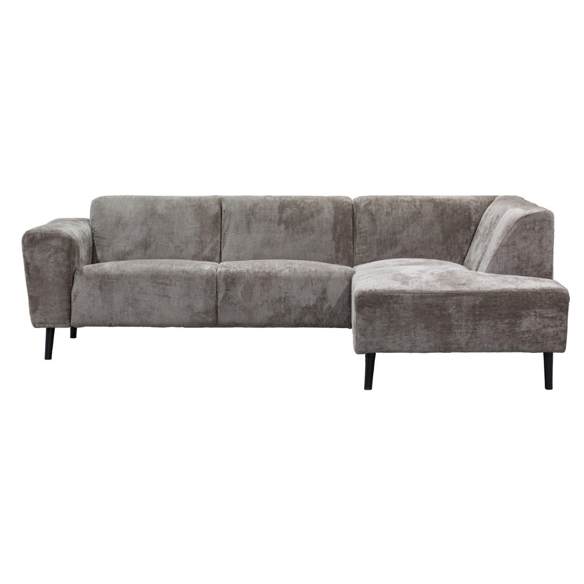 3-SITZER-ECKSOFA mit ecke auf der rechte Seite aus Stoff, taupe - Taupe, Holz (242/160cm) - Giga Meubel