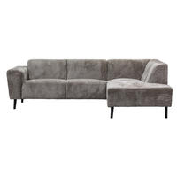 3-SITZER-ECKSOFA mit ecke auf der rechte Seite aus Stoff, taupe - Taupe, Holz (242/160cm) - Giga Meubel