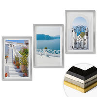 WANDBILDER 3er Set - 40x60 cm Silberner Rahmen - Weiße Treppenpflanzen Seetor - Silberfarben, Kunststoff (40/60cm) - ArtPrintCave