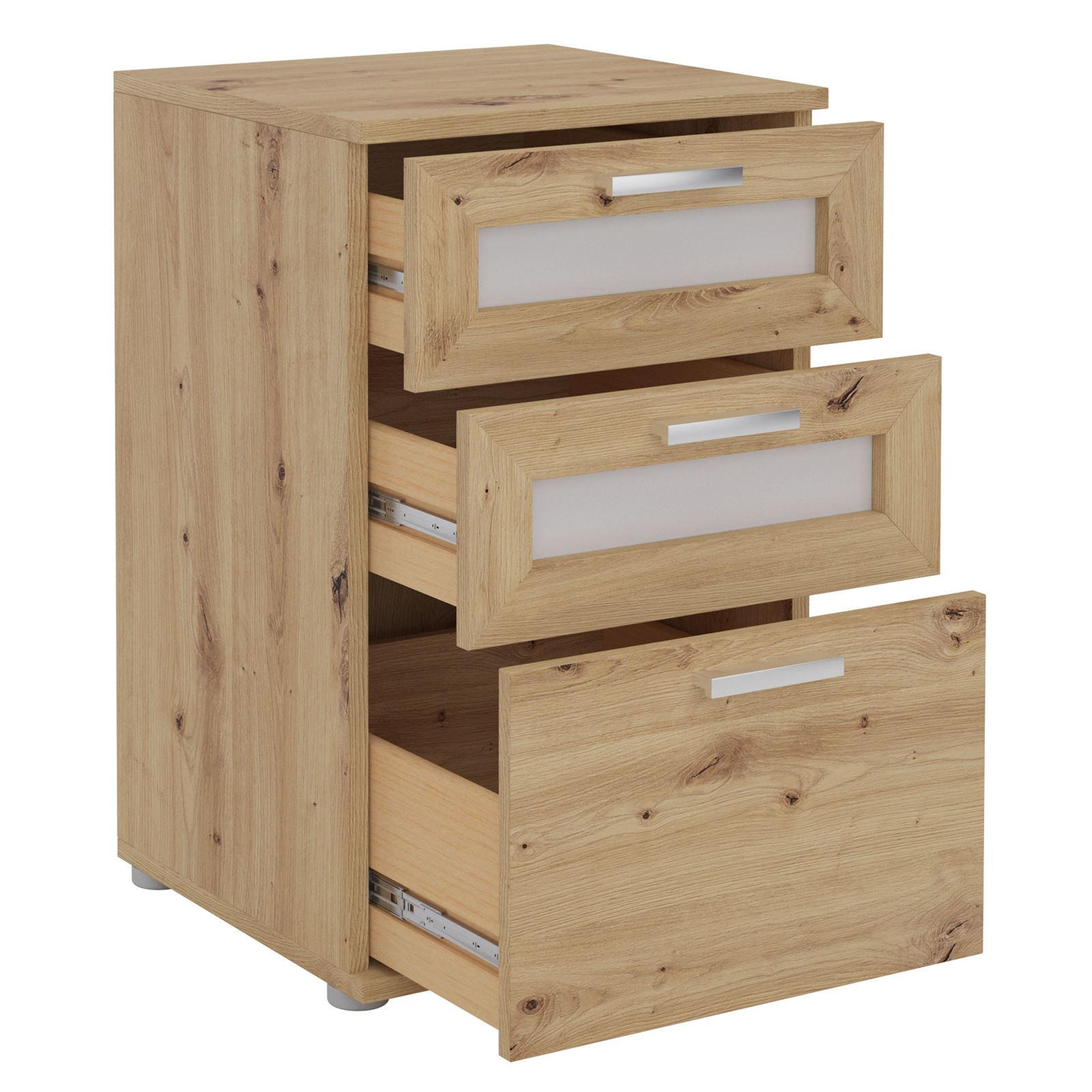 Thumbnail - CARO-Möbel Nachttisch, Eiche Artisan, Holzwerkstoff, Mode, 40x63x38 cm, Schlafzimmer, Nachttische