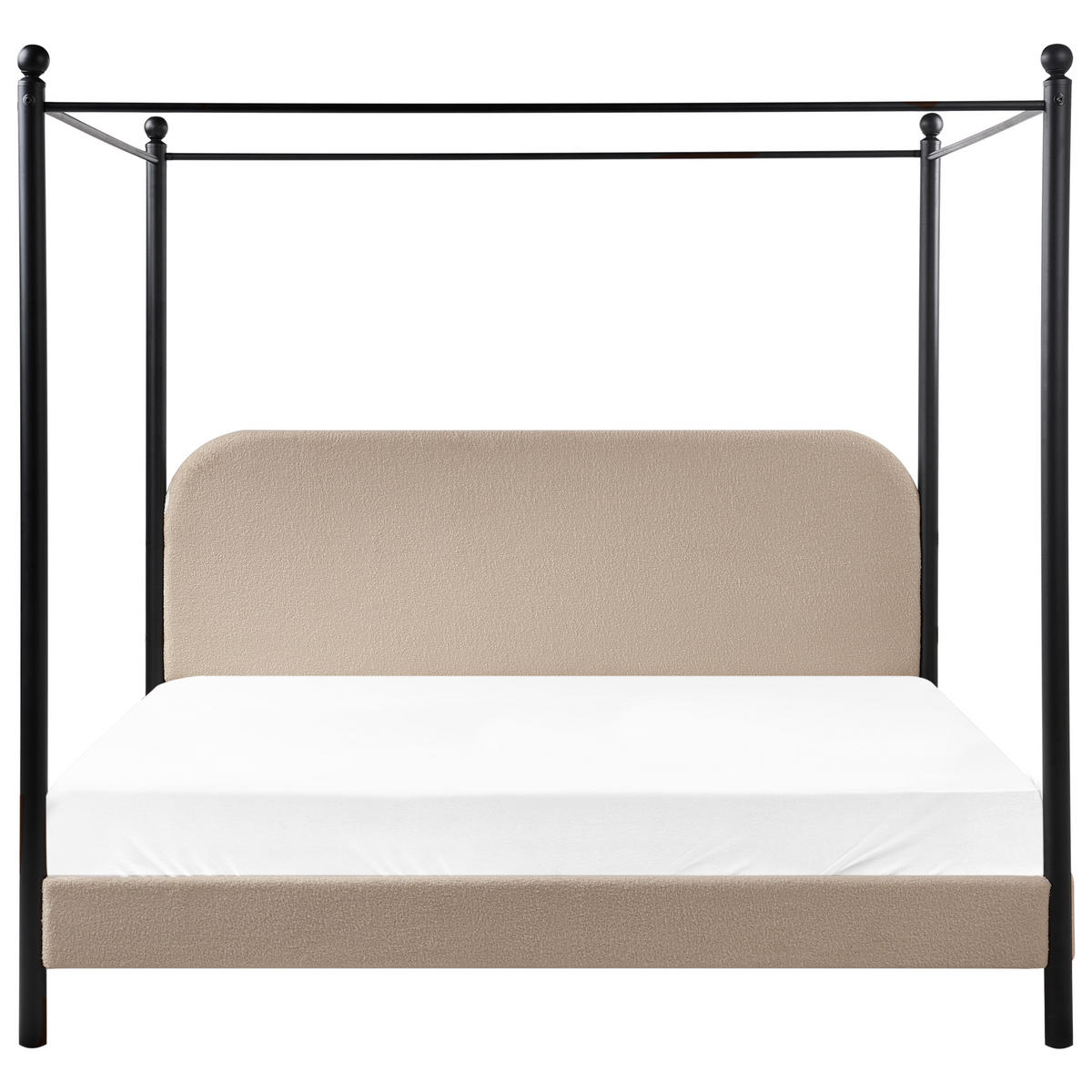 HIMMELBETT 180x200 cm Beige Dannemois - Taupe, Textil (180/200cm) - Beliani