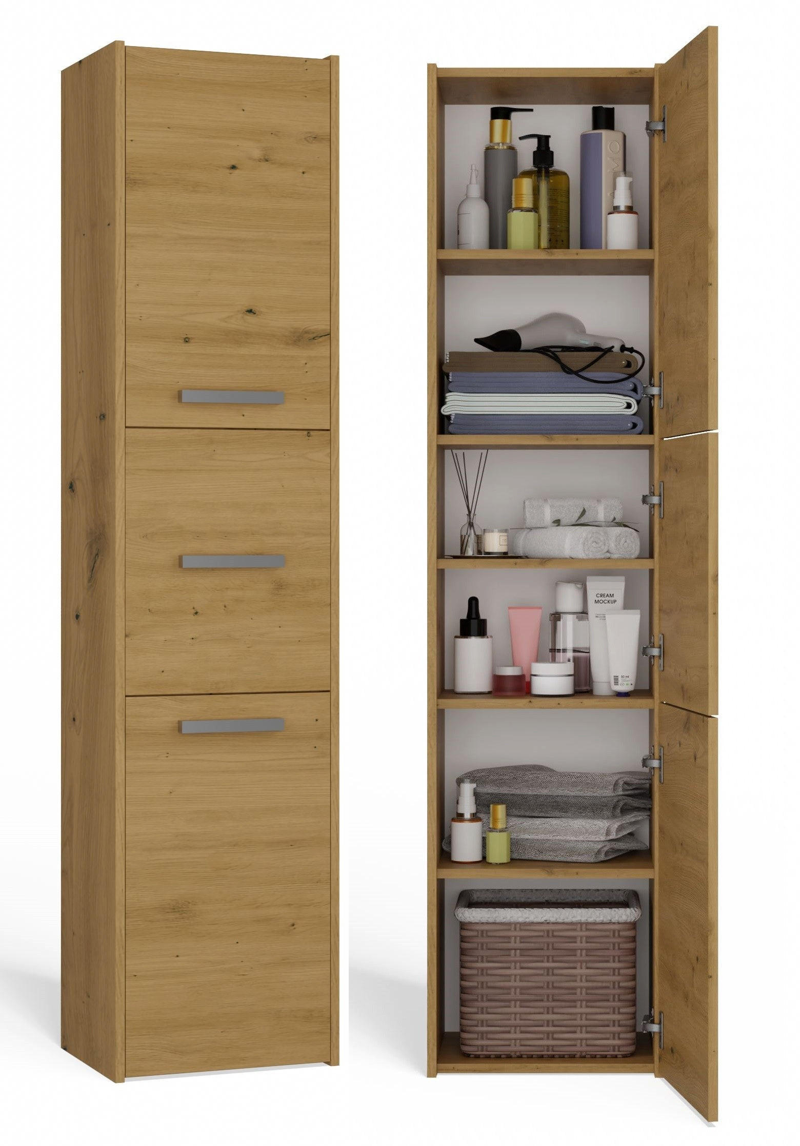 KOUZELNÍ SKŘÍŇKA Artisan 40/170/30 - dub artisan, kompozitní dřevo (40/170/30cm) - RAUMHIRSCH FURNITURE
