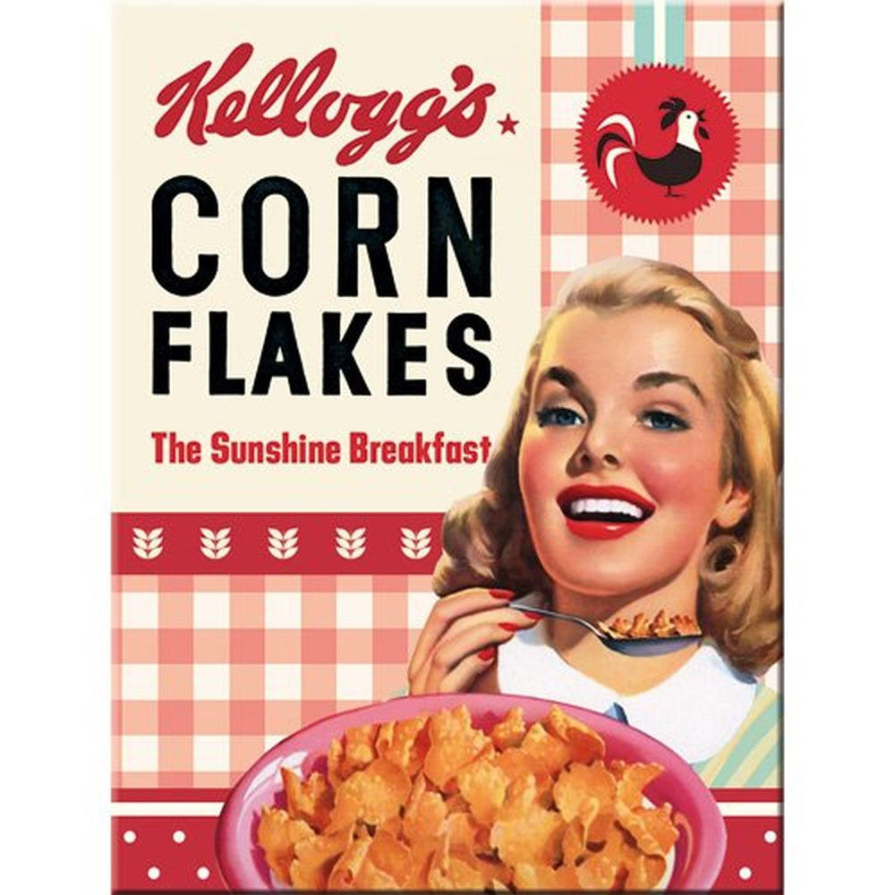 MAGNET 6/8 cm Kellogg's Girl Corn Flakes Collage - Multicolor, Metall (6/8/0.1cm) - Nostalgic-Art