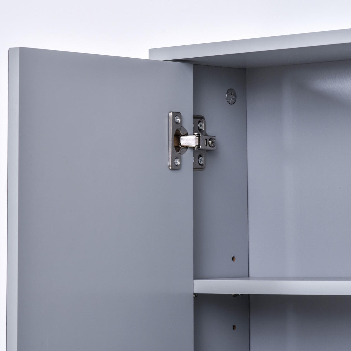 SPIEGELSCHRANK Badezimmer-Spiegelschrank mit 2 Türen, 48 x 14,5 x 45 cm ,Grau - Grau, Glas (48/45/14.5cm) - Vallsero