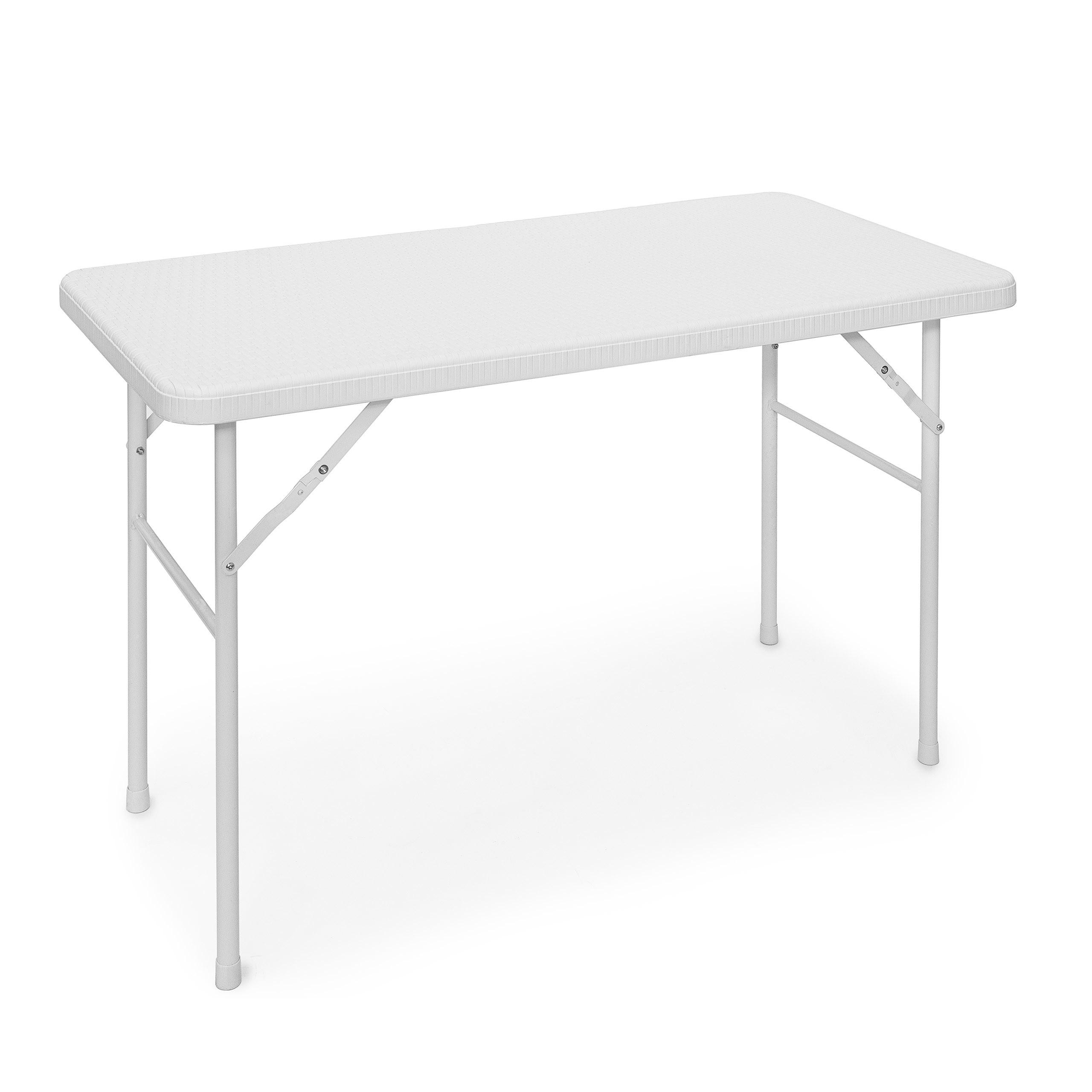 GARTENTISCH - Weiß, Kunststoff/Metall (61.5/122/74cm) - Relaxdays