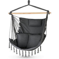 HÄNGESESSEL mit 3 Kissen 75/100/130 cm, bis 140 kg - Schwarz, Textil (100/130/75cm) - Outtec