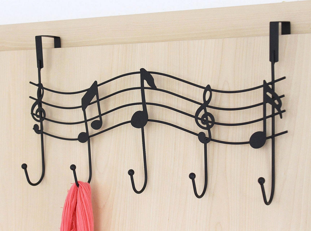 TÜRGARDEROBE Metall Schwarz 42/5/24 cm - Schwarz, Metall (42/24/5cm) - DanDiBo