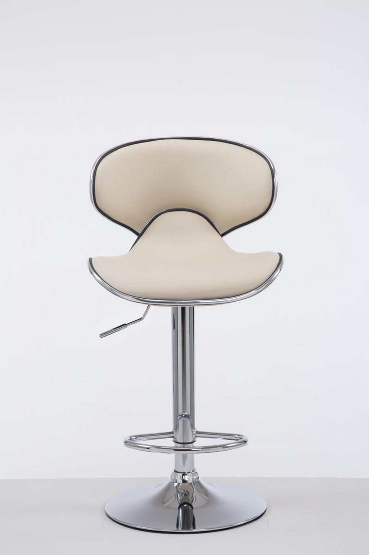 BARHOCKER Famir Kunstleder Creme Silber - Creme, Leder (46/88/49cm) - DELUKE