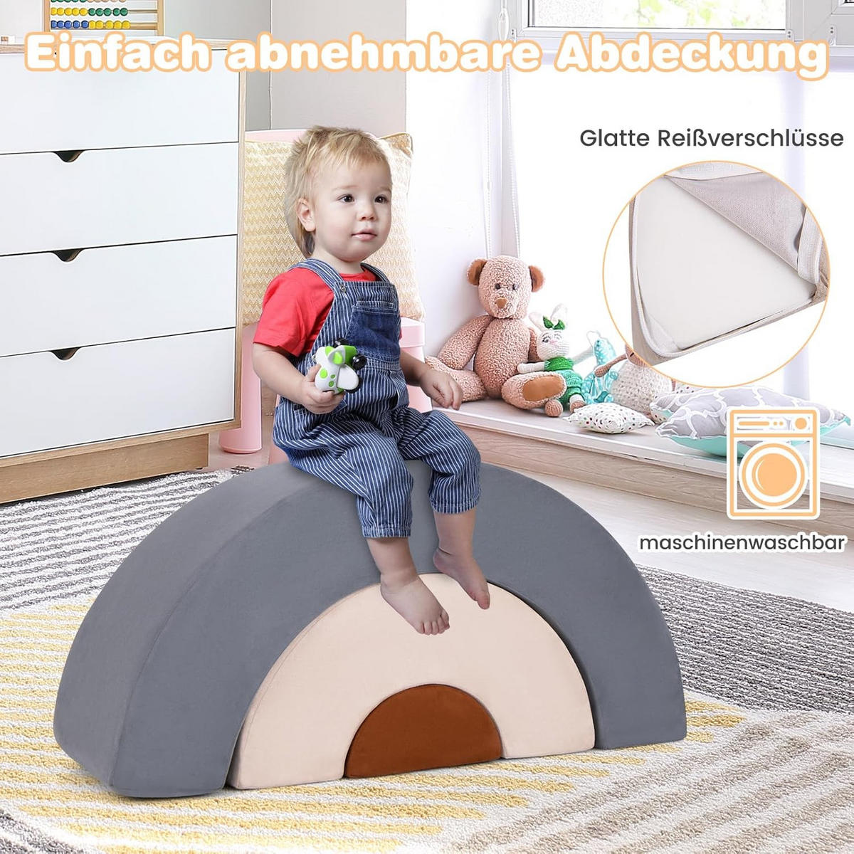 KLETTERBOGEN Grau - Grau, Kunststoff (41/49/112cm) - COSTWAY