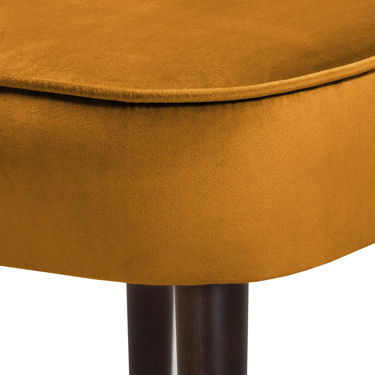 SESSEL - Samt - Braun/Honig, Birkenholz/Textil (61/81/66cm) - home24