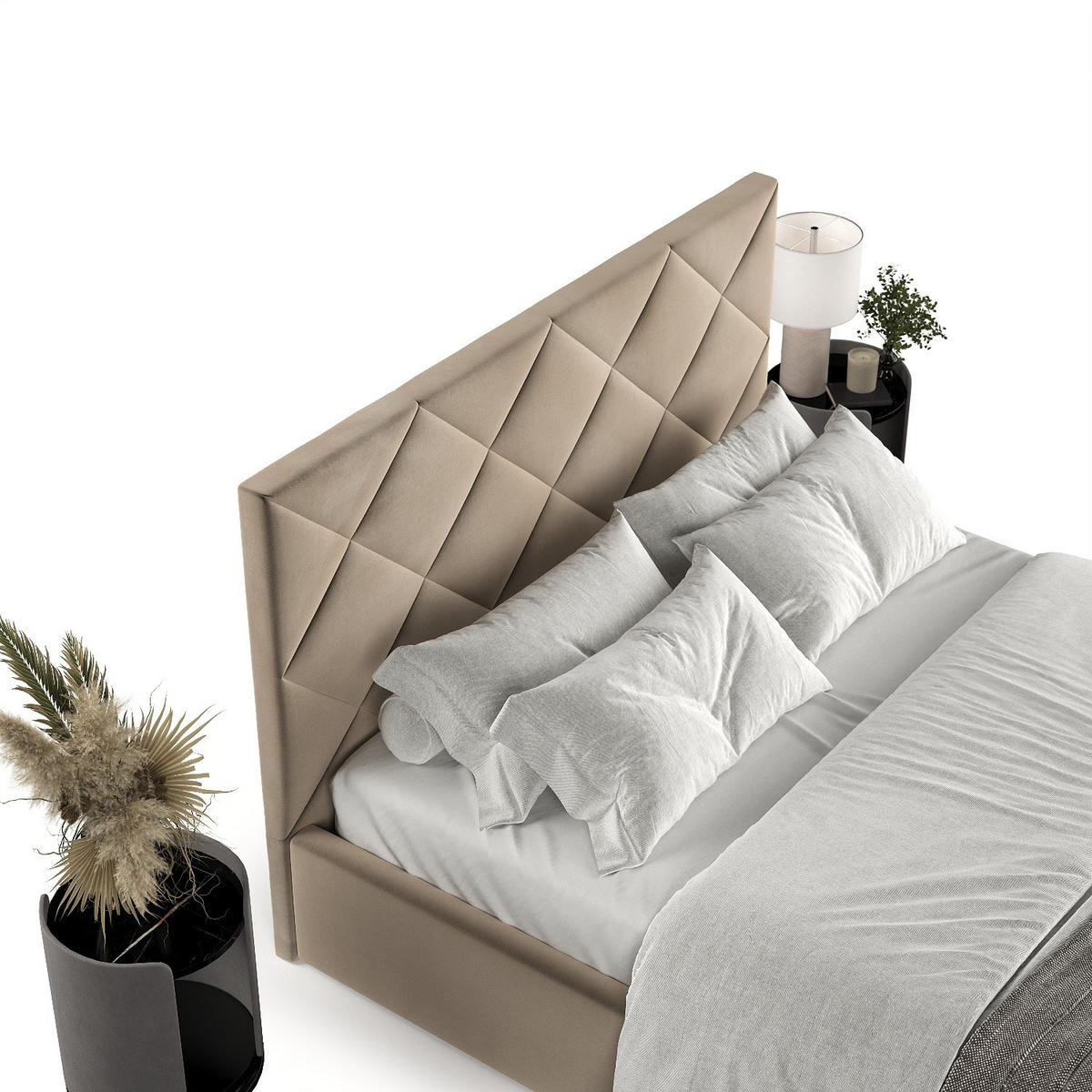 POLSTERBETT Torno 140/200 cm Taupe im Paros Stoff - Taupe/Schwarz, Holz/Holzwerkstoff (140/200cm) - AltaBeds