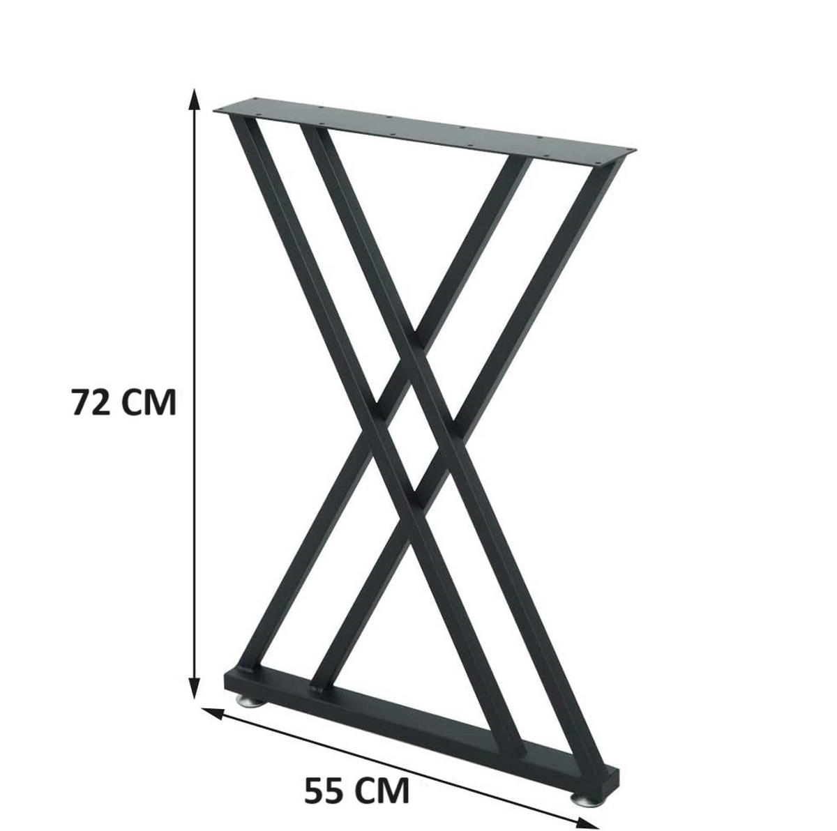 TISCHGESTELL Metall OS ma39 - Schwarz, Metall (55/72/6cm) - moebel17