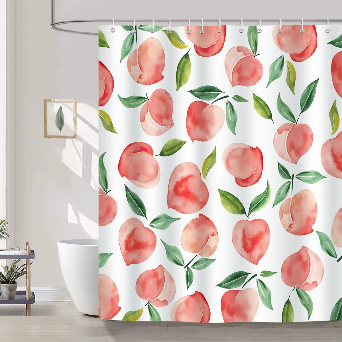 DUSCHVORHANG Rosa wasserdicht maschinenwaschbar mit Haken für Badewannen - Pink, Textil (200/180cm) - MCBOSON