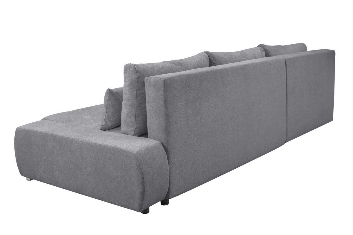 ECKSOFA Bloom mit Bettkasten und Schlaffunktion L-Form - Grau, Textil (267/185cm)