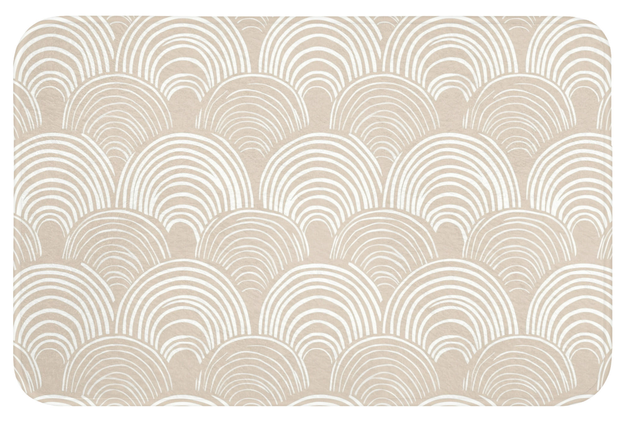 KOUPELNOVÁ PŘEDLOŽKA Vlny - Textura - Béžová 60x40 cm - kašmírová, textil/plast (60/40cm) - OnlyWow