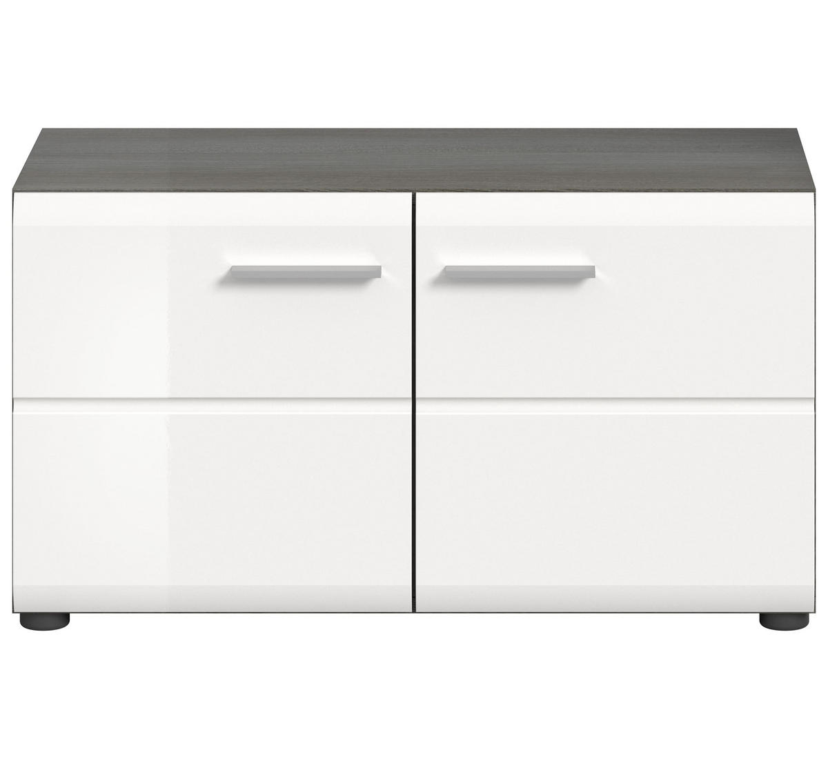 SITZBANK Ritmo (B/H/T: ca. 80/44/37 cm) in Rauchsilber Nachbildung/weiß hochglanz - Silberfarben, Holzwerkstoff (80/44/37cm)
