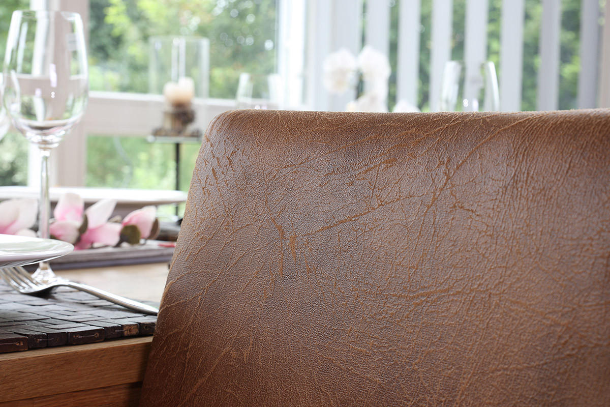 ESSZIMMERSTUHL 2er-Set klassisch und zeitlos 90x43x56cm Sitzhöhe 45cm Textil dunkle Beine Wildlederimitat - Braun, Textil (43/90/56cm) - CHEFGASTRO