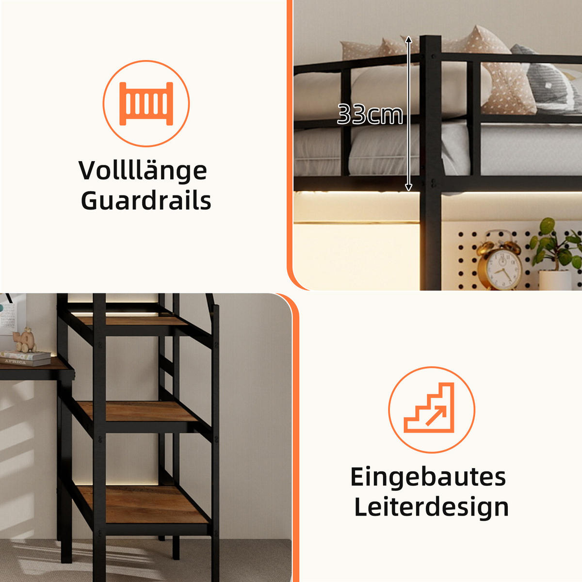 HOCHBETT Schwarz - Schwarz, Metall - Raumix