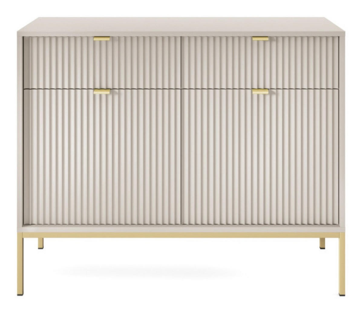 KOMMODE Kaschmir KSZ104 Goldfarbene Griffe - Ecru, Holzwerkstoff (104/83/39cm) - Sepro Meble