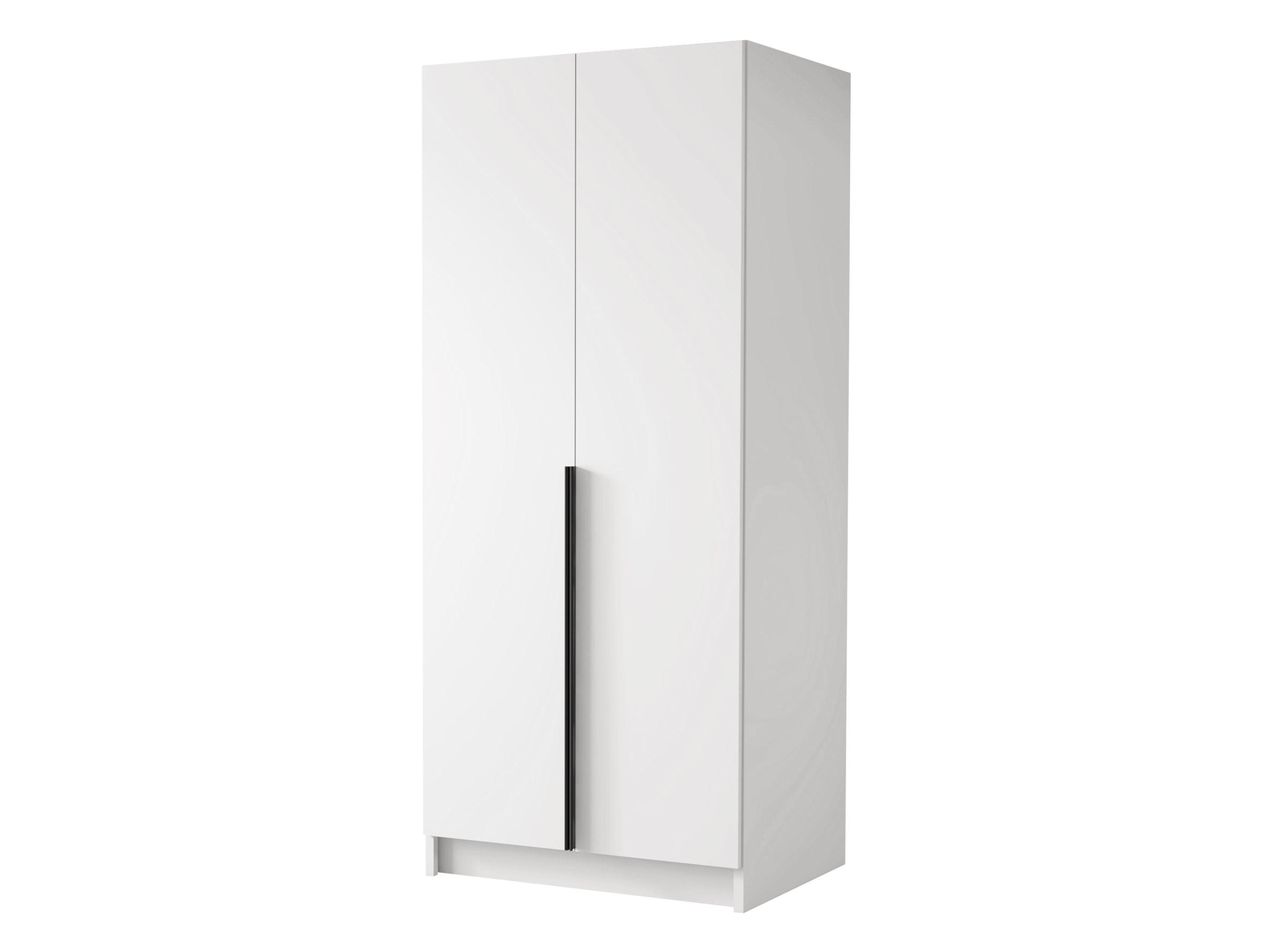 KLEIDERSCHRANK Bono I - Schwarz/Weiß, Holzwerkstoff/Metall (100/215/58cm) - MIRJAN24