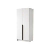 KLEIDERSCHRANK Bono I - Schwarz/Weiß, Holzwerkstoff/Metall (100/215/58cm) - MIRJAN24