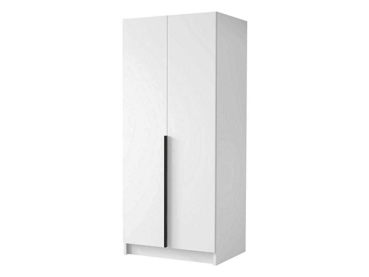 KLEIDERSCHRANK Bono I - Schwarz/Weiß, Holzwerkstoff/Metall (100/215/58cm) - MIRJAN24