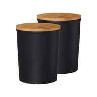 VORRATSDOSEN Jasper schwarz-braun 1,8 l 2er Set - Schwarz/Braun, Keramik (15/19/15cm) - Ritzenhoff Breker