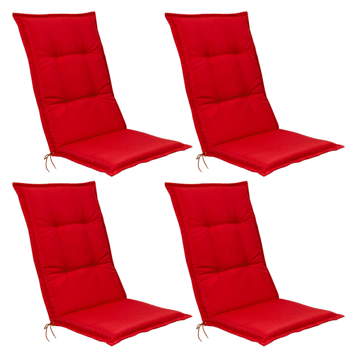 HOCHLEHNERAUFLAGE Base HL 120/50/6cm Rot 4tlg - Rot, Textil (50/6/120cm) - Beautissu 