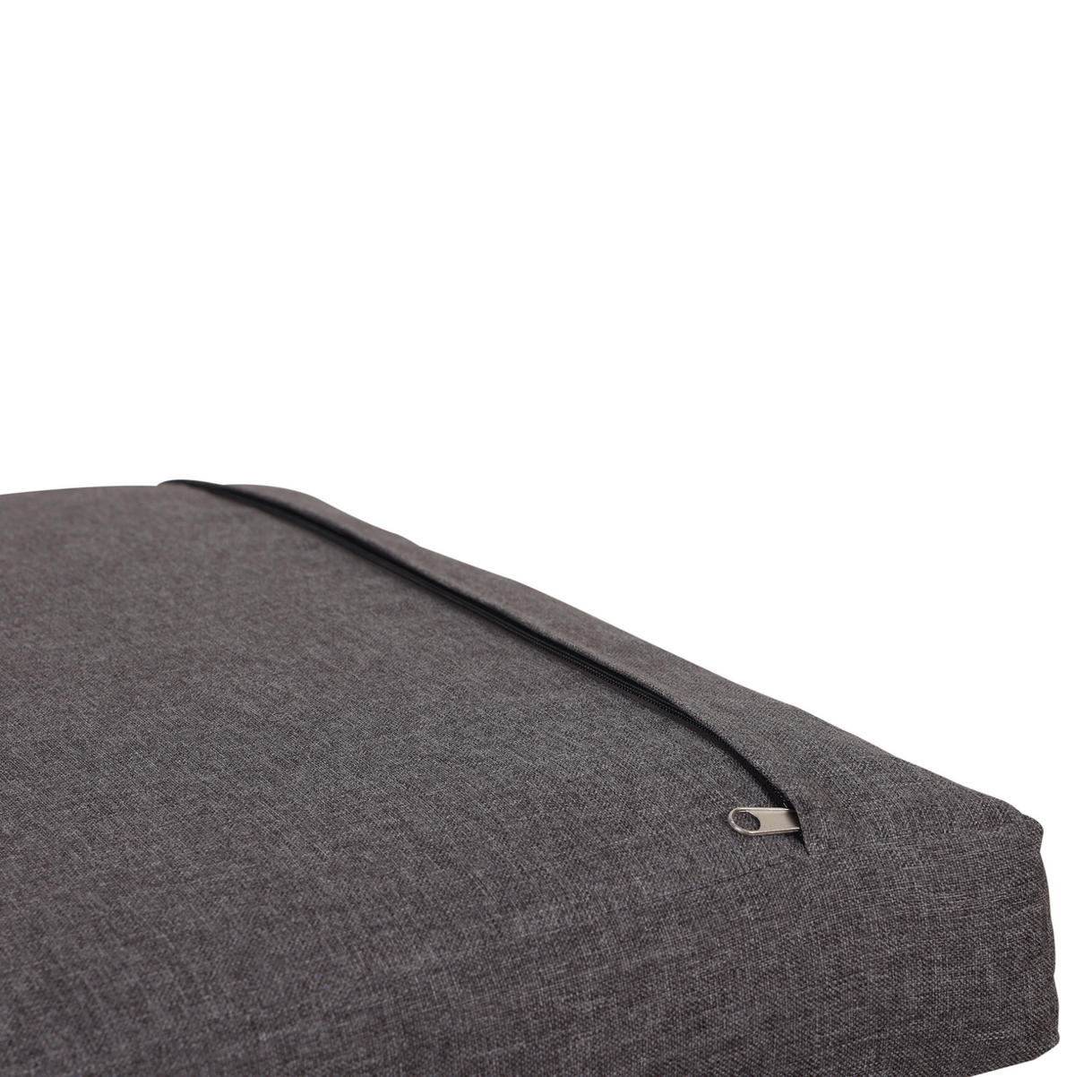LOUNGEGARNITUR 190/143/65 cm grau/schwarz aus Stahl und Polyester mit Ottoman-Funktion - Grau, Metall - OKWISH