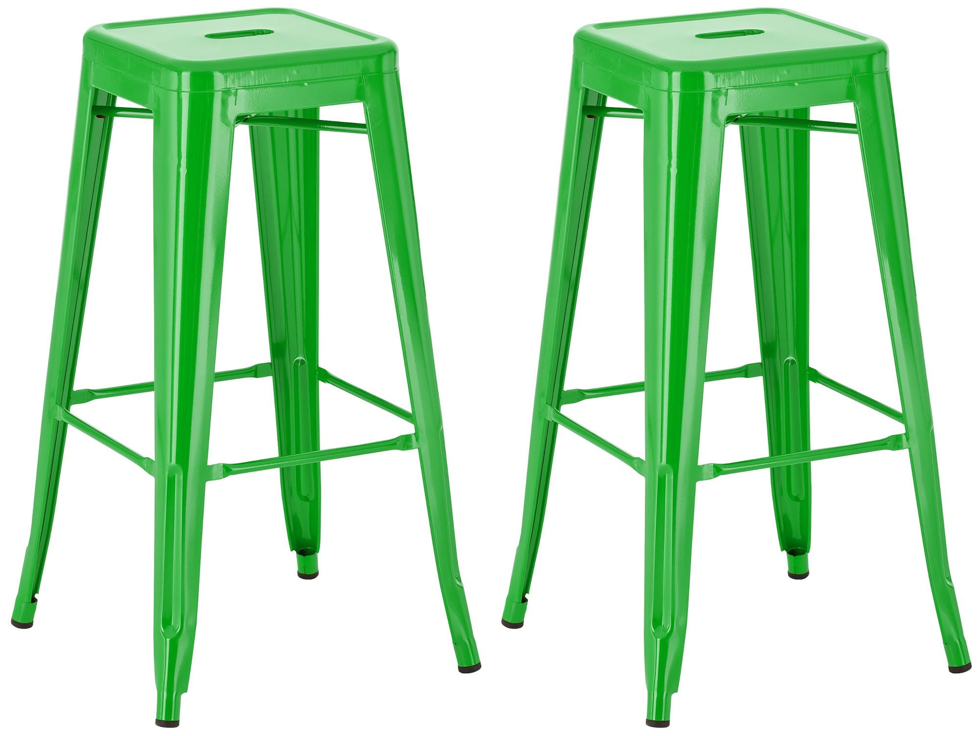 BARHOCKER Joshua 2er Set 43x43x76 cm grün - Grün, Metall (43/76/43cm) - furnicato