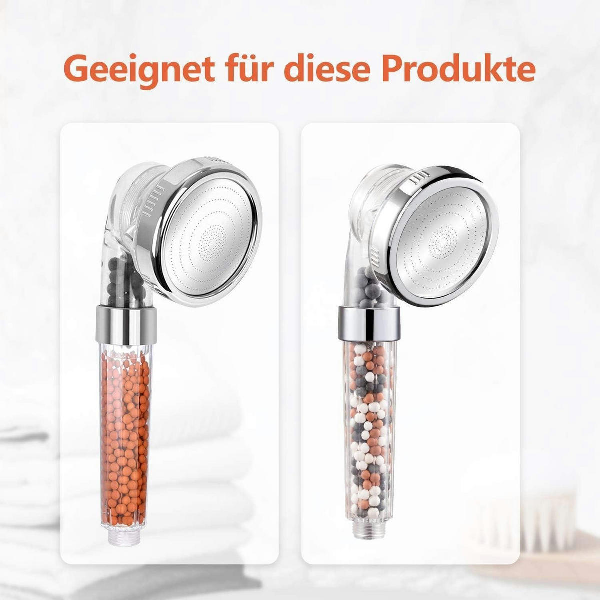 DUSCHKOPF Filtersteine 3er Set zur Wasserfiltration - Multicolor, Stein (5/12.7/15cm)