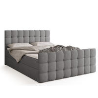 BOXBETT Detroit Duo mit Topper 160/200 Hellgrau - Hellgrau, Textil (160/200cm) - Bromarkt