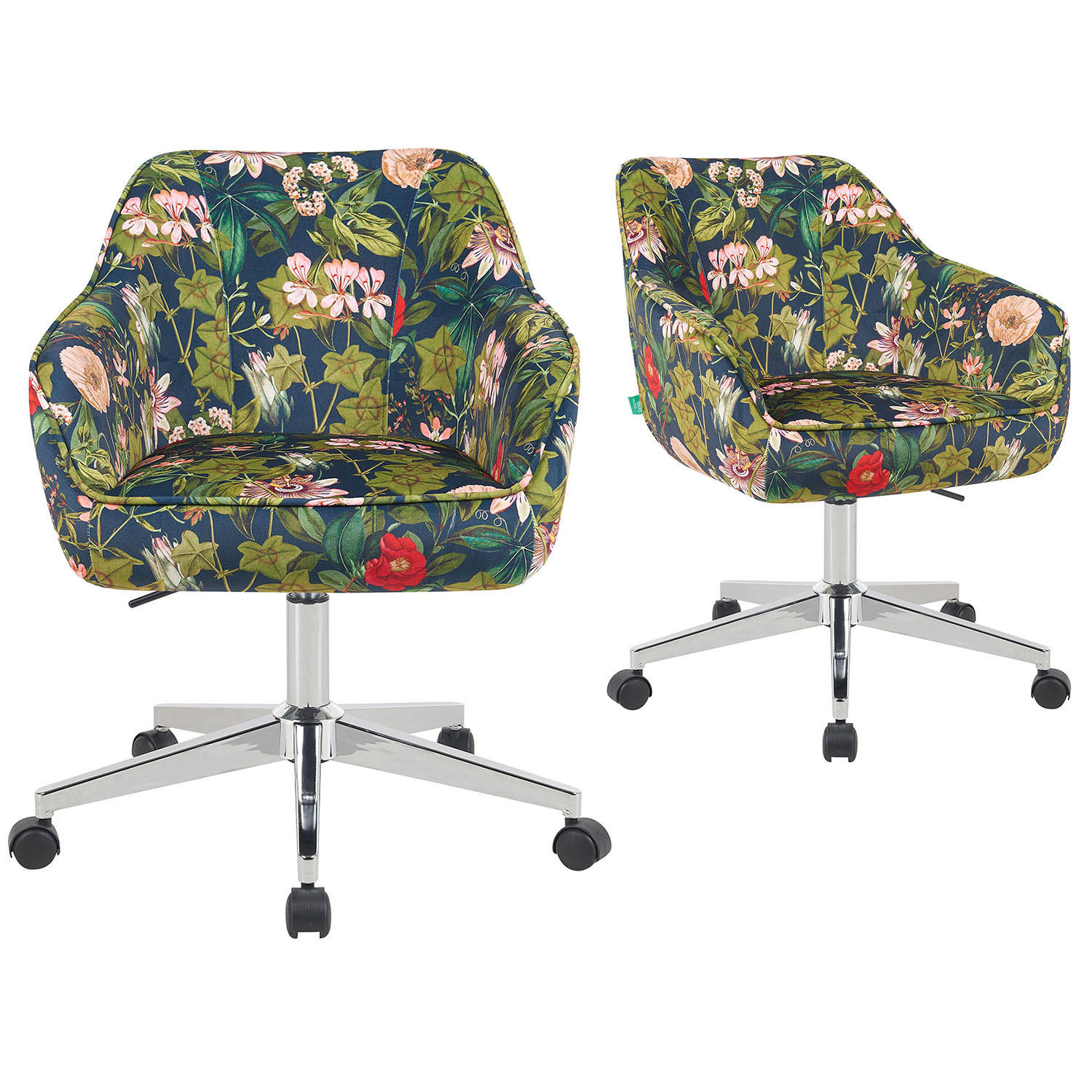BÜROSTUHL Mika-Noel - Chromfarben/Multicolor, Textil/Metall (60/79/61cm) - DUBI Möbel