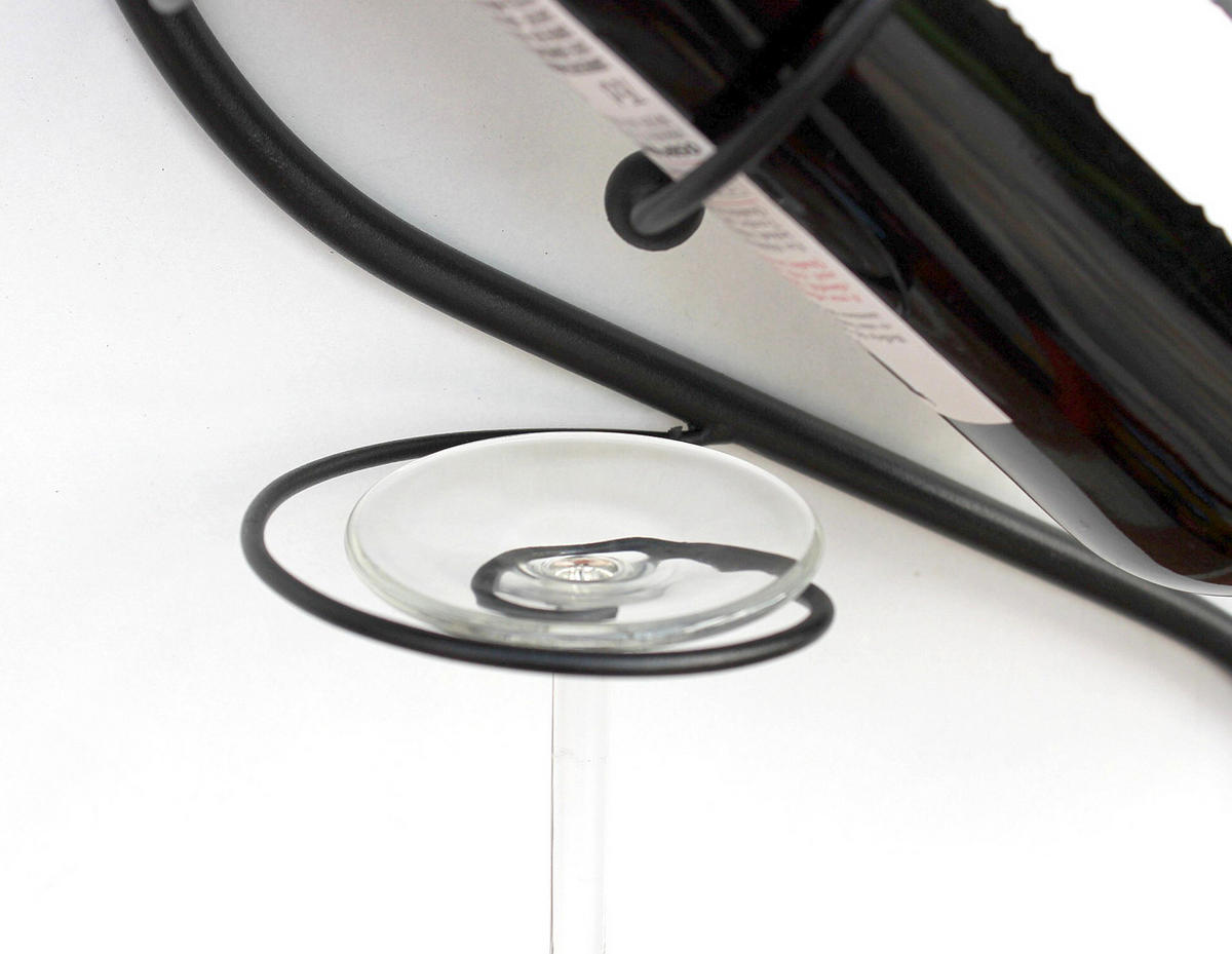 WANDBILD Weinregal Herz Flaschenständer aus Metall 38 cm Flaschenhalter - Schwarz, Metall (38/38/12cm) - DanDiBo