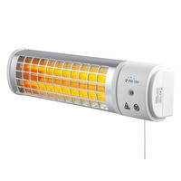 HALOGEN-HEIZUNG für Wandmontage Weiß für Außenbereich und Bad 1200 W - Weiß, Kunststoff/Metall (55/10/13cm) - Purline