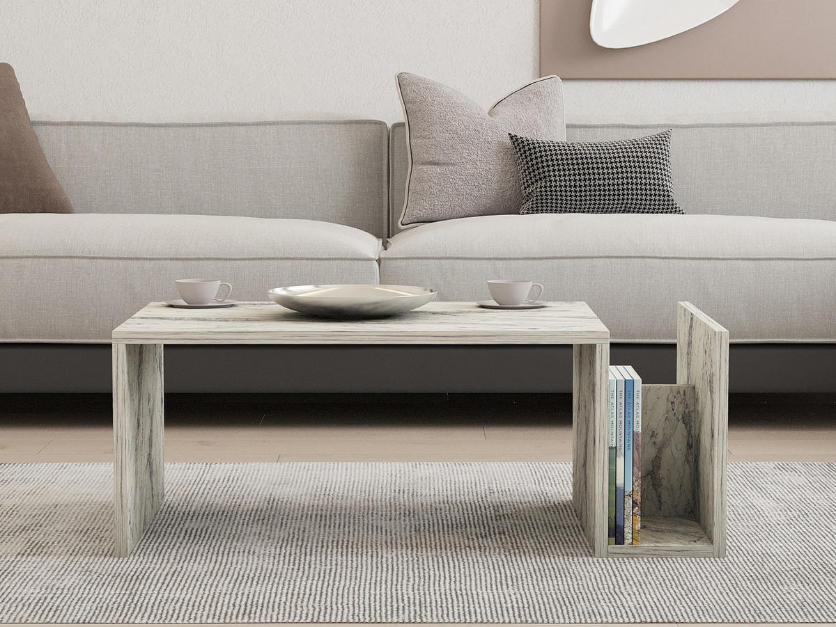 COUCHTISCH memo weiss - Weiß, Holz (86/50/32cm) - Habitat Garten