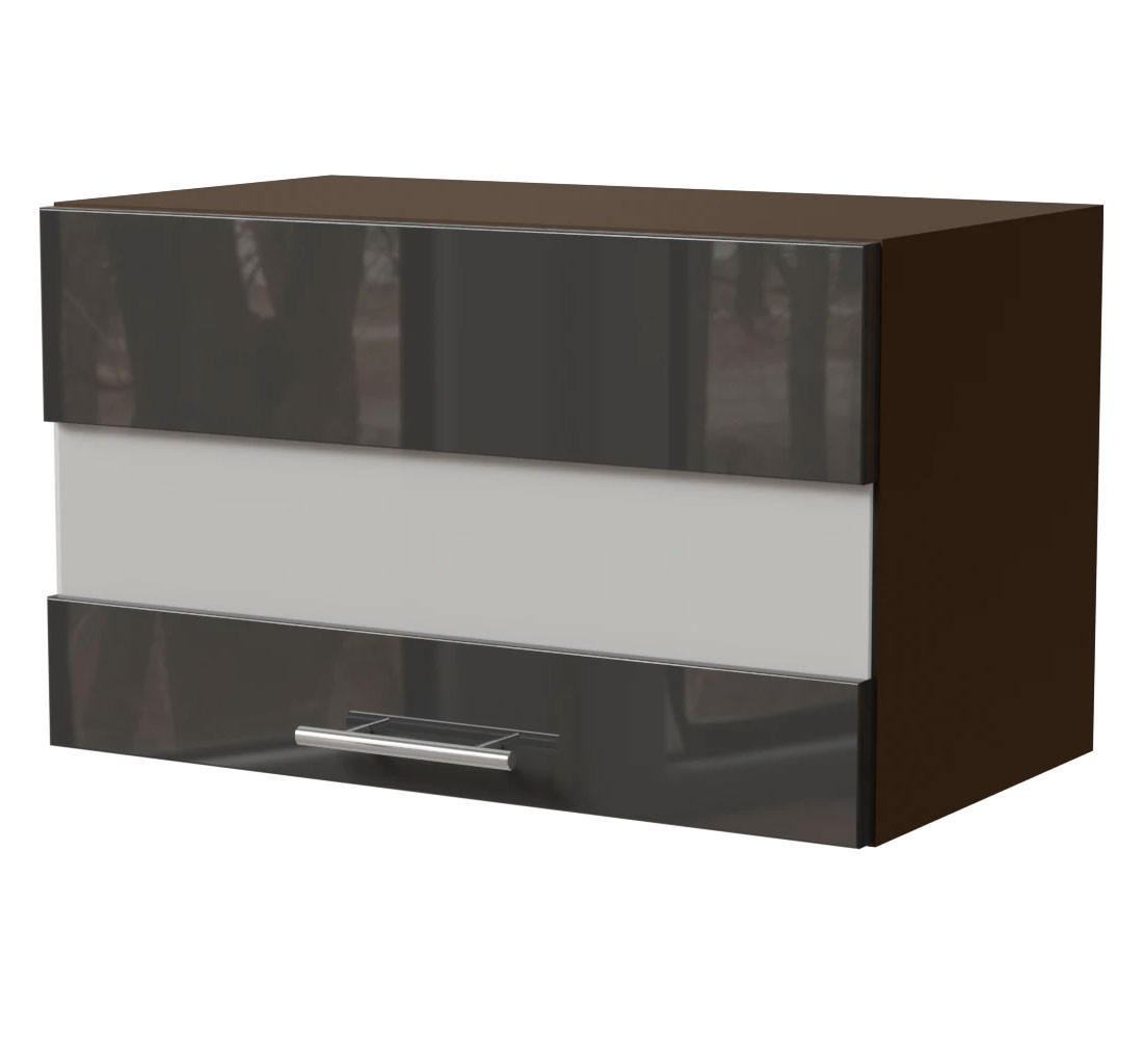 KLAPPHÄNGESCHRANK Essen W4BS/60/LAM Graphit Hochglanz / Lava Matt 60 / 32,5 / 36cm - Dunkelgrau/Graphitfarben, Holz/Holzwerkstoff (60/36/32.5cm) - Feldmann-Wohnen