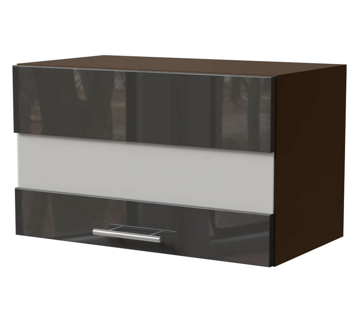 KLAPPHÄNGESCHRANK Essen W4BS/60/LAM Graphit Hochglanz / Lava Matt 60 / 32,5 / 36cm - Dunkelgrau/Graphitfarben, Holz/Holzwerkstoff (60/36/32.5cm) - Feldmann-Wohnen